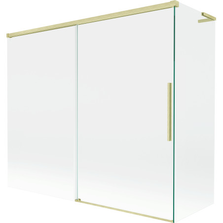 Mexen Rox L параван за вана 2-крилен плъзгащ се 180 + 90 x 150 cm, прозрачен, златен матиран - 8C9L-180-090-55-00