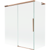 Mexen Rox L параван за вана с 2 крила, плъзгащ се 140 + 70 x 150 см, прозрачен, розово злато - 8C9L-140-070-60-00