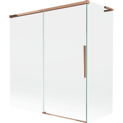 Mexen Rox L душ параван, 2-крилен плъзгащ се 150 + 70 x 150 см, прозрачен, розово злато - 8C9L-150-070-60-00