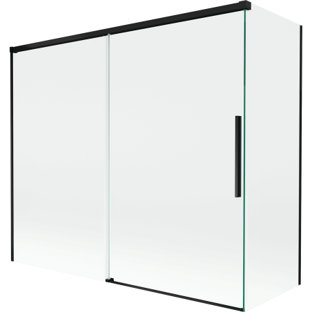 Mexen Rox, двакрилен плъзгащ се параван за вана 180 + 80 x 150 см, прозрачен, черен - 8C9-180-080-70-00