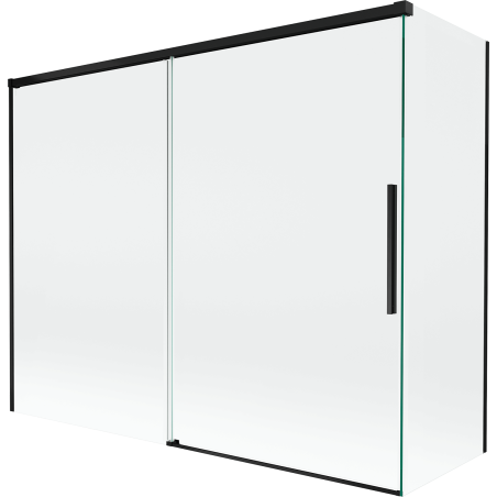 Mexen Rox сгъваем параван за вана с 2 крила, плъзгащ се 190 + 90 x 150 см, прозрачен, черен - 8C9-190-090-70-00