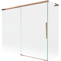 Mexen Rox L параван за вана, 2-крилен, плъзгащ се 180 + 90 x 150 см, прозрачен, розово злато - 8C9L-180-090-60-00