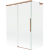 Mexen Rox L параван за вана 2-крилен плъзгащ се 120 + 70 x 150 см, прозрачен, четкан мед - 8C9L-120-070-65-00
