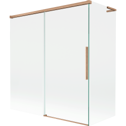 Mexen Rox L параван за вана с 2 крила, плъзгащ се 150 + 70 x 150 см, прозрачен, четкана мед - 8C9L-150-070-65-00