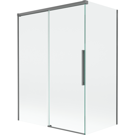 Mexen Rox параван за вана, 2-крилен, плъзгащ се 120 + 70 x 150 см, прозрачен, gun metal - 8C9-120-070-95-00