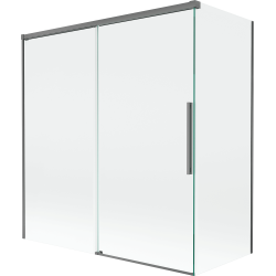 Mexen Rox параван за вана, 2-крилен плъзгащ се 150 + 70 x 150 см, прозрачен, оръжеен метал - 8C9-150-070-95-00
