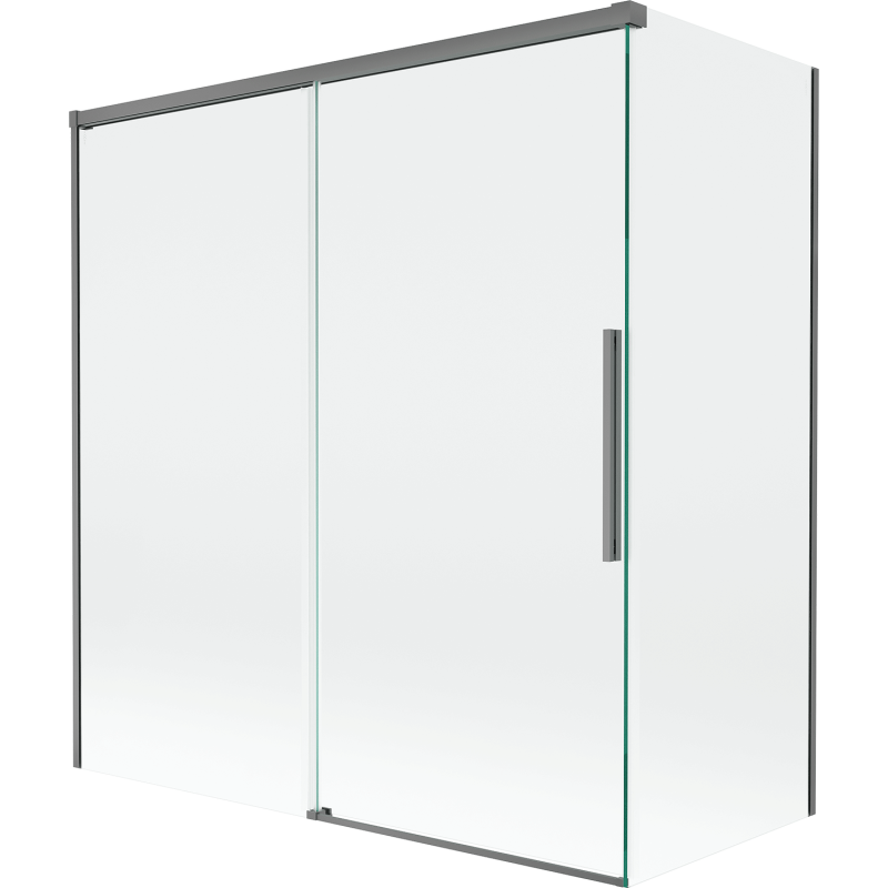 Mexen Rox параван за вана, 2-крилен плъзгащ се 150 + 70 x 150 см, прозрачен, оръжеен метал - 8C9-150-070-95-00