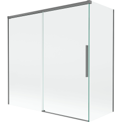 Mexen Rox параван за вана с 2 плъзгащи крила 160 + 70 x 150 см, прозрачен, gun metal - 8C9-160-070-95-00