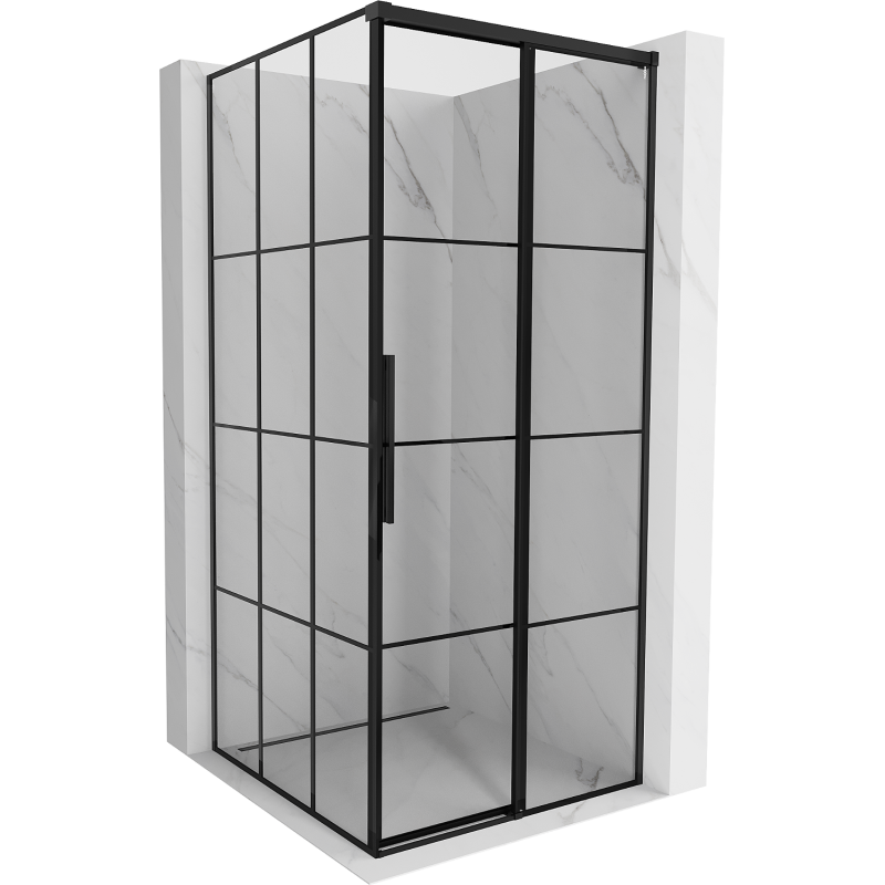 Mexen Rox душ кабина плъзгаща се дясна 95 x 95 см, черна решетка, черна - 8C2-095-095-70-77-P