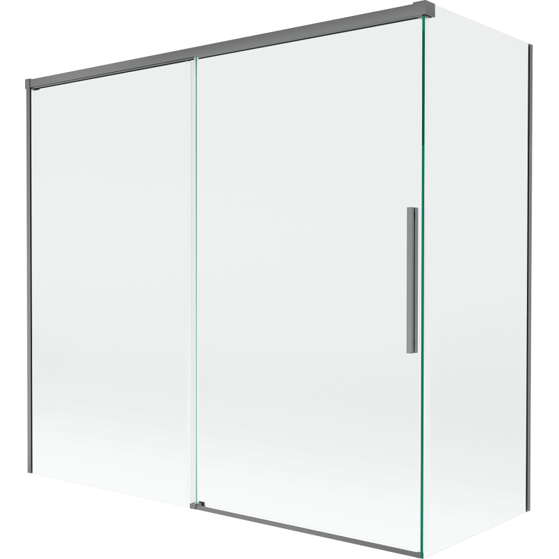 Mexen Rox двукрилен плъзгащ се параван за вана 170 + 70 x 150 см, прозрачен, gun metal - 8C9-170-070-95-00