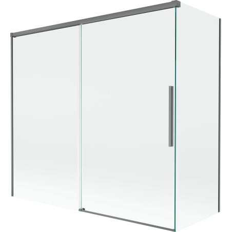 Mexen Rox двукрилен плъзгащ се параван за вана 170 + 70 x 150 см, прозрачен, gun metal - 8C9-170-070-95-00