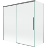 Mexen Rox параван за вана, 2-крила плъзгащ се 160 + 75 x 150 см, прозрачен, пистолетен метал - 8C9-160-075-95-00