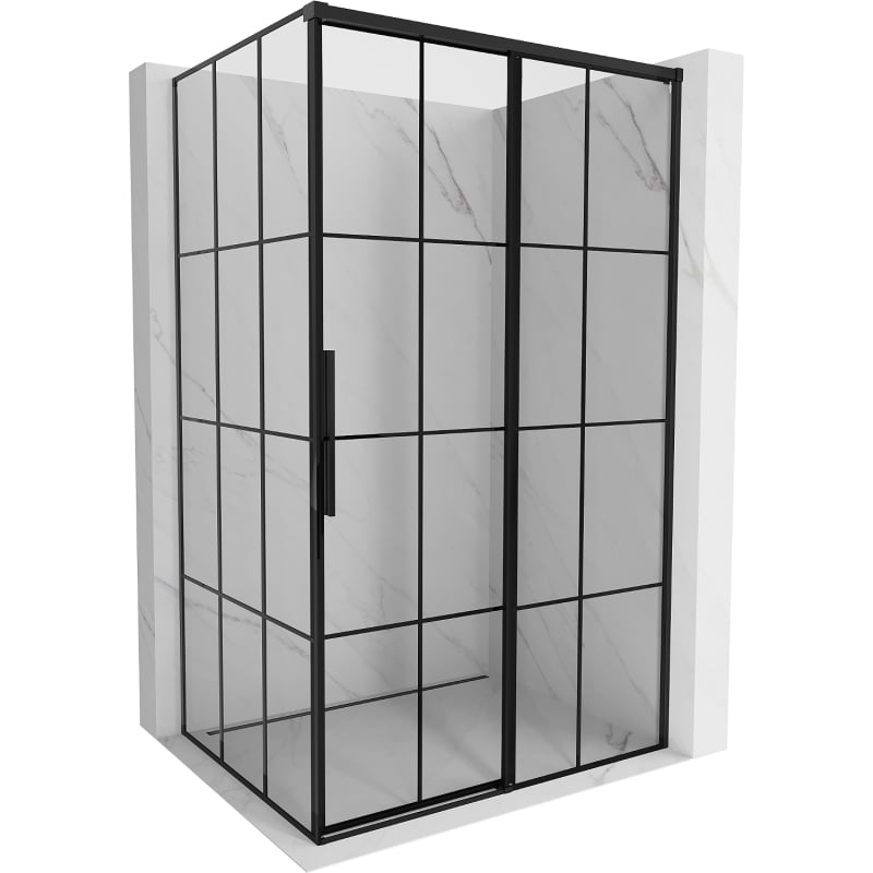 Mexen Rox плъзгаща се дясна душ кабина 135 x 95 см, черна решетка, черна