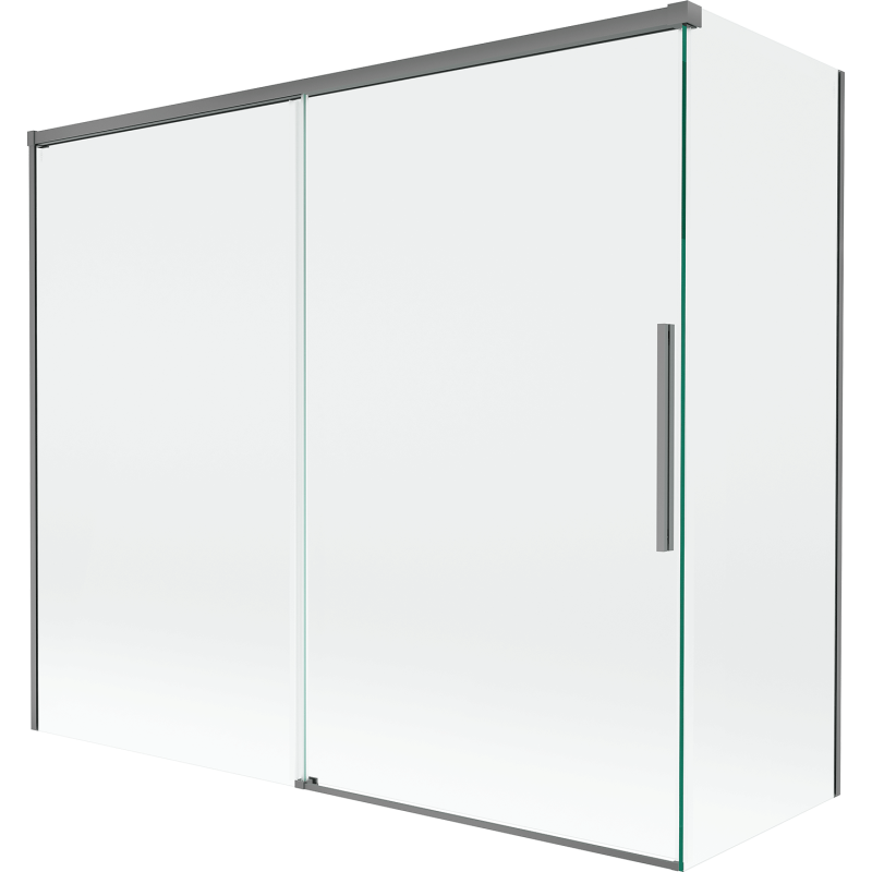 Mexen Rox плъзгащ се 2-крилен параван за вана 180 + 90 x 150 см, прозрачен, gun metal - 8C9-180-090-95-00