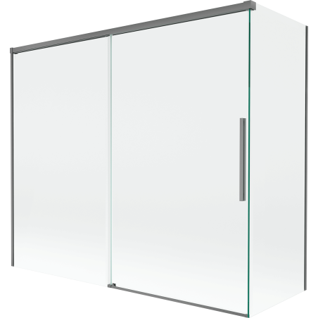 Mexen Rox плъзгащ се 2-крилен параван за вана 180 + 90 x 150 см, прозрачен, gun metal - 8C9-180-090-95-00