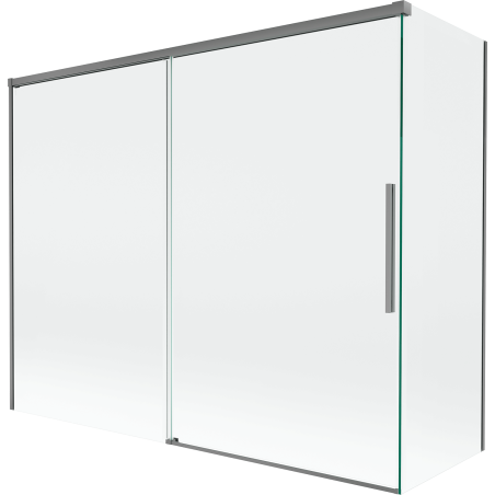 Mexen Rox двукрилен подвижен параван за вана 190 + 90 x 150 cm, прозрачен, gun metal - 8C9-190-090-95-00