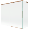 Mexen Rox L параван за вана, двукрила плъзгаща се врата 180 + 90 x 150 см, прозрачно, четкаван мед - 8C9L-180-090-65-00
