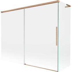 Mexen Rox L вана за баня с 2 плъзгащи панели 190 + 90 x 150 см, прозрачно, четкана мед - 8C9L-190-090-65-00