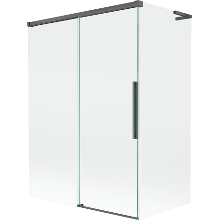 Mexen Rox L 2-крилен плъзгащ параван за вана 120 + 70 x 150 см, прозрачен, четка в