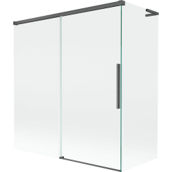 Mexen Rox L параван за вана с 2 плъзгащи се крила 150 + 70 x 150 см, прозрачен, четка gun gray - 8C9L-150-070-66-00