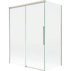 Mexen Rox две плъзгащи се стъклени врати, 120 + 70 x 150 cm, прозрачни, четкан никел - 8C9-120-070-97-00