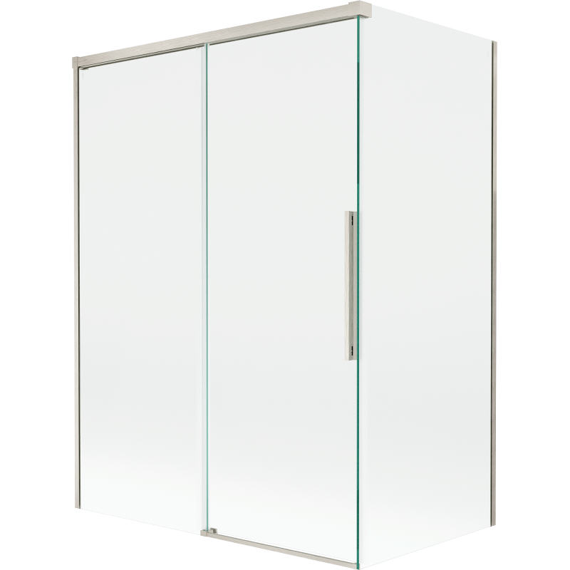 Mexen Rox две плъзгащи се стъклени врати, 120 + 70 x 150 cm, прозрачни, четкан никел - 8C9-120-070-97-00