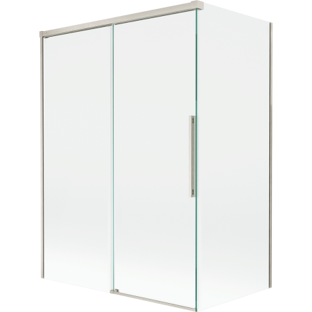 Mexen Rox две плъзгащи се стъклени врати, 120 + 70 x 150 cm, прозрачни, четкан никел - 8C9-120-070-97-00