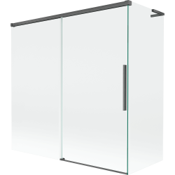 Mexen Rox L параван за вана, двукрилен плъзгащ, 160 + 75 x 150 см, прозрачен, четка сив пистолет - 8C9L-160-075-66-00