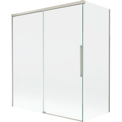 Mexen Rox параван за вана двукрилен плъзгащ се 140 + 70 x 150 cm, прозрачен, четкан никел - 8C9-140-070-97-00
