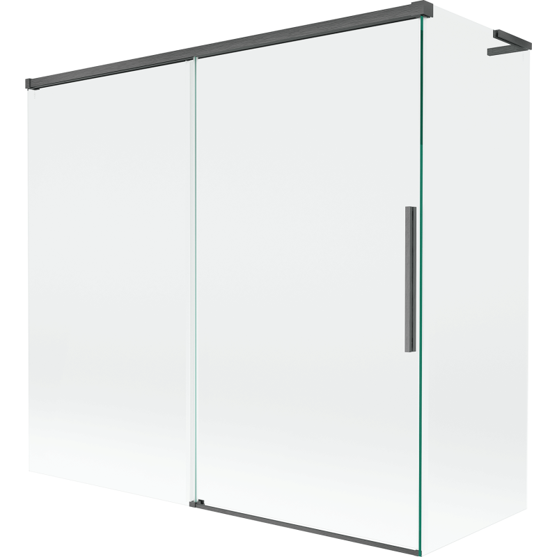 Mexen Rox L параван за вана с 2 врати, плъзгащ се 170 + 75 x 150 cm, прозрачен, четка gun gray - 8C9L-170-075-66-00