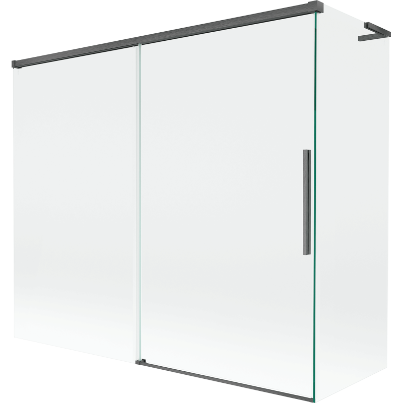 Mexen Rox L параван за вана 2-странствен плъзгащ се 180 + 80 x 150 cm, прозрачен, сиво оръжие полирано - 8C9L-180-080-66-00