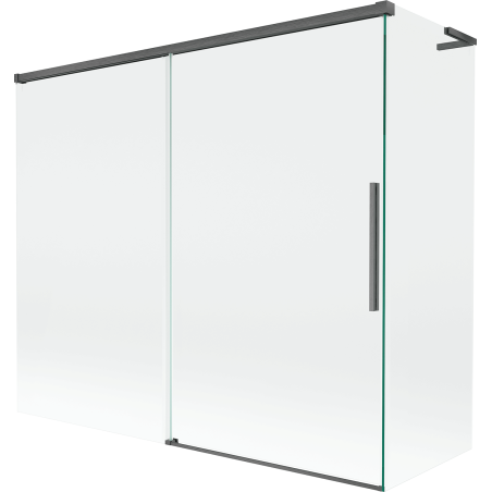 Mexen Rox L параван за вана 2-странствен плъзгащ се 180 + 80 x 150 cm, прозрачен, сиво оръжие полирано - 8C9L-180-080-66-00