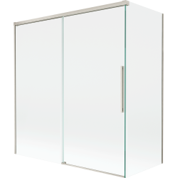 Mexen Rox два крила плъзгаща се преграда за вана 150 + 70 x 150 см, прозрачна, четка никел - 8C9-150-070-97-00