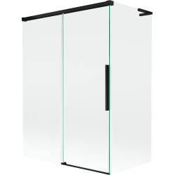 Mexen Rox L сгъваем параван за вана с 2 крила 120 + 70 x 150 cm, прозрачен, черен - 8C9L-120-070-70-00