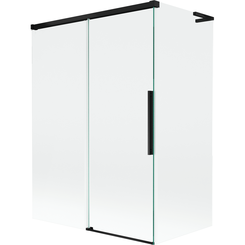 Mexen Rox L сгъваем параван за вана с 2 крила 120 + 70 x 150 cm, прозрачен, черен - 8C9L-120-070-70-00