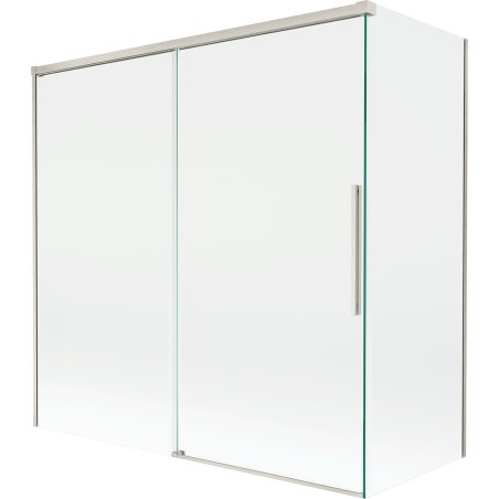 Mexen Rox параван за вана с 2 плъзгащи се крила 160 + 70 x 150 см, прозрачен, четкан никел - 8C9-160-070-97-00