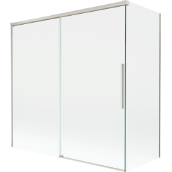 Mexen Rox параван за вана, 2-крилен, плъзгащ се 160 + 75 x 150 см, прозрачен, четкан никел - 8C9-160-075-97-00