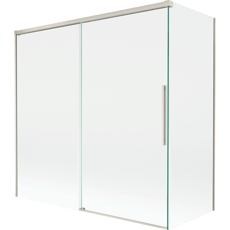 Mexen Rox параван за вана, 2-крилен, плъзгащ се 160 + 75 x 150 см, прозрачен, четкан никел - 8C9-160-075-97-00