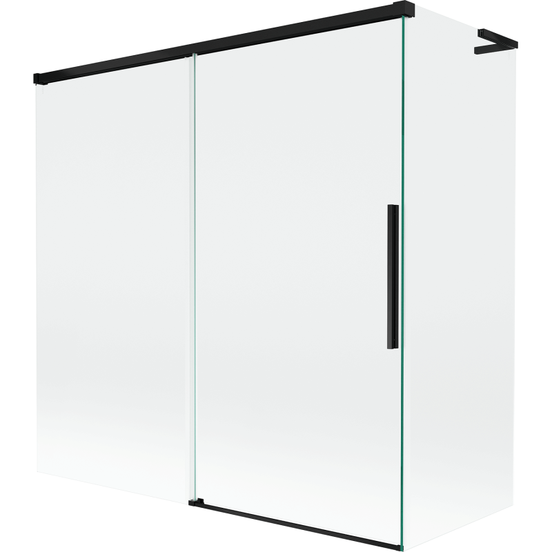 Mexen Rox L двукрилен сгъваем параван за вана 160 + 80 x 150 cm, прозрачен, черен - 8C9L-160-080-70-00