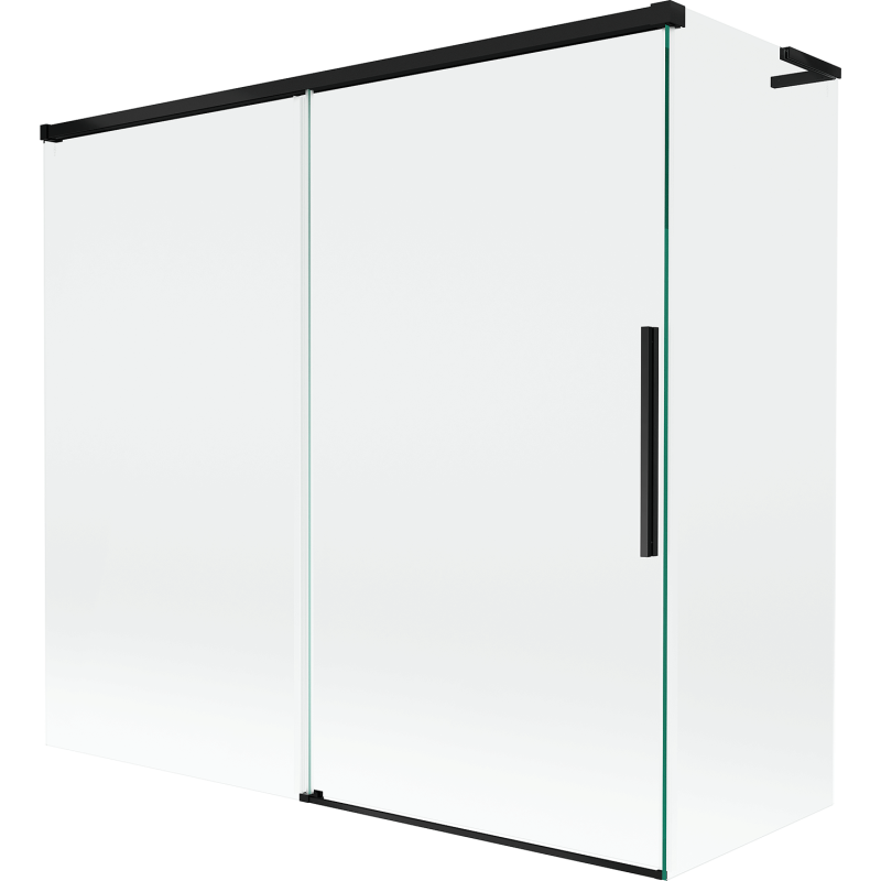 Mexen Rox L параван за вана с два плъзгащи се крила 170 + 80 x 150 cm, прозрачен, черен - 8C9L-170-080-70-00