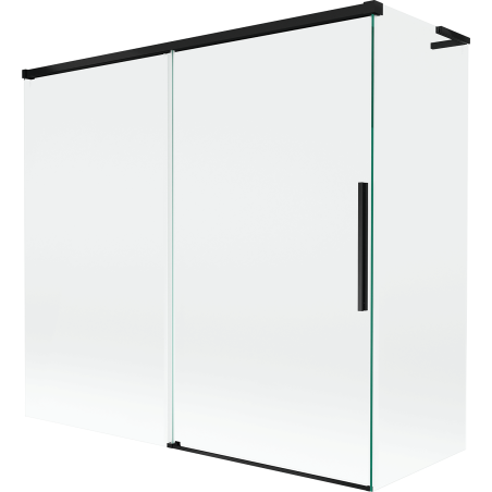 Mexen Rox L параван за вана с два плъзгащи се крила 170 + 80 x 150 cm, прозрачен, черен - 8C9L-170-080-70-00