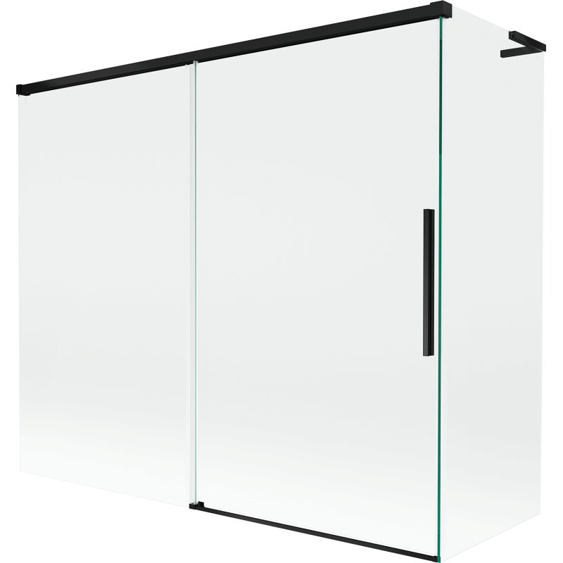 Mexen Rox L параван за вана с 2 плъзгащи се крила 180 + 80 x 150 cm, прозрачен, черен - 8C9L-180-080-70-00