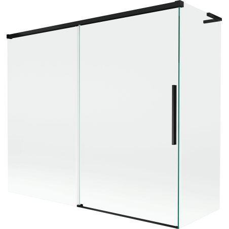 Mexen Rox L параван за вана с 2 плъзгащи се крила 180 + 80 x 150 cm, прозрачен, черен - 8C9L-180-080-70-00