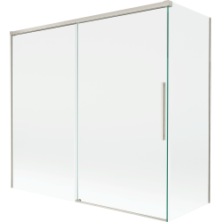 Mexen Rox сгъваем параван за вана с 2 крила 170 + 75 x 150 см, прозрачен, търкан никел - 8C9-170-075-97-00