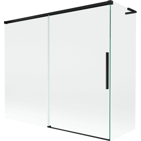 Mexen Rox L двукрилен плъзгащ се параван за вана 180 + 90 x 150 cm, прозрачен, черен - 8C9L-180-090-70-00