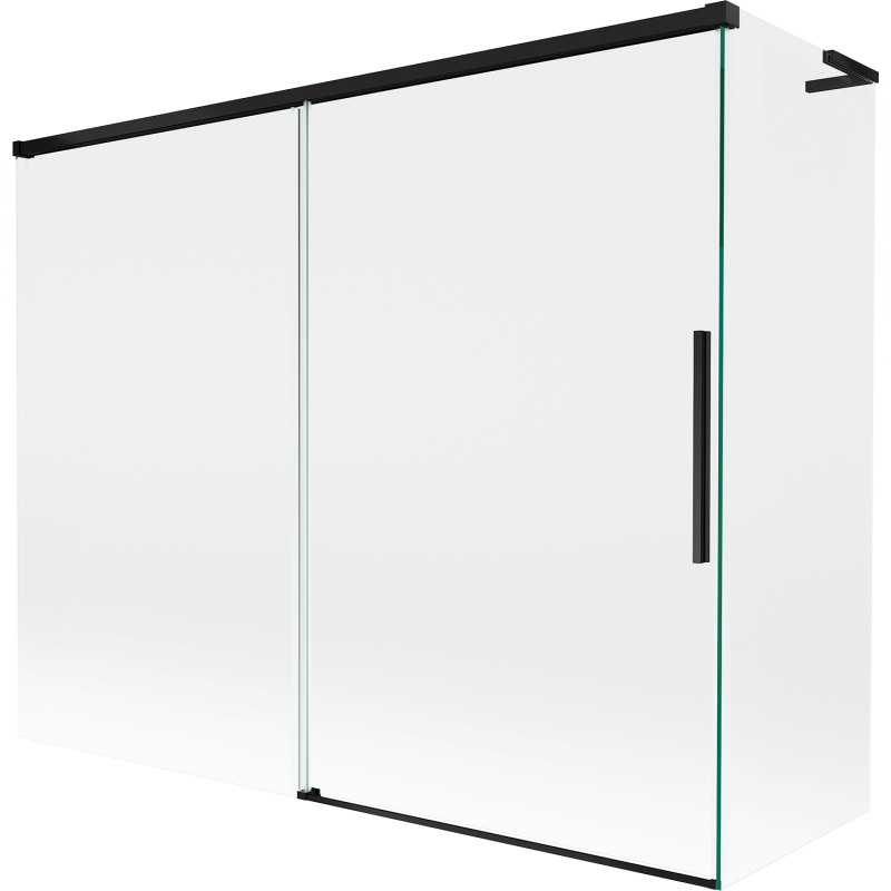 Mexen Rox L вана параван с 2 крила, плъзгащ се, 190 + 90 x 150 см, прозрачен, черен - 8C9L-190-090-70-00