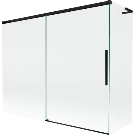 Mexen Rox L вана параван с 2 крила, плъзгащ се, 190 + 90 x 150 см, прозрачен, черен - 8C9L-190-090-70-00