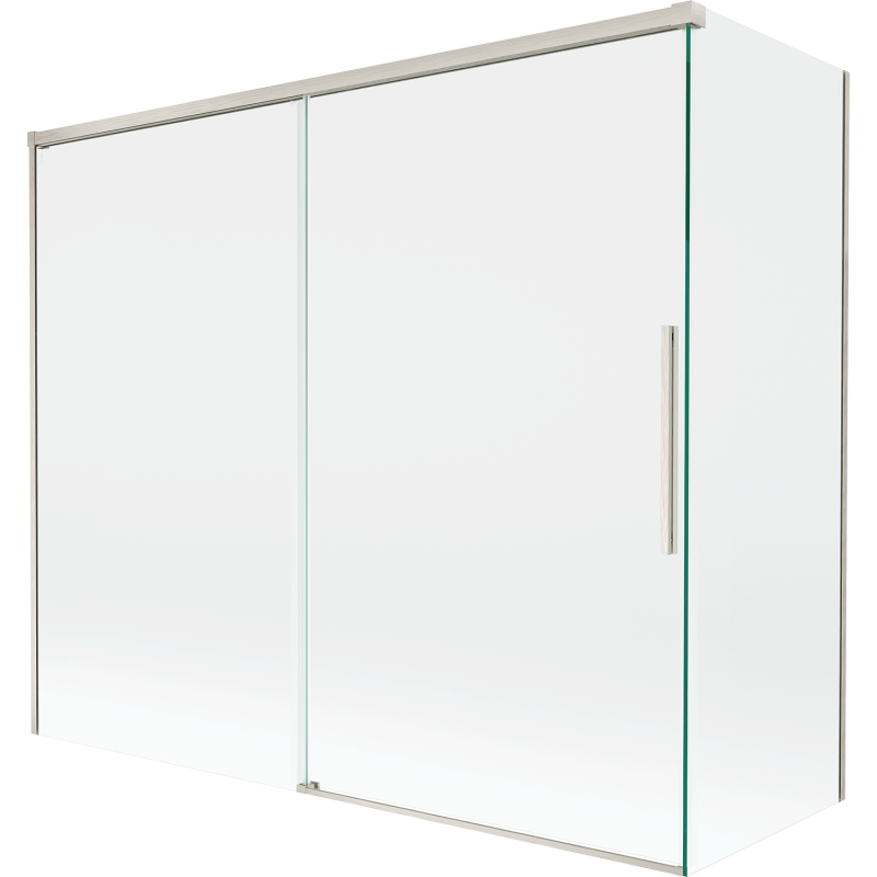 Mexen Rox параван за вана с 2 крила, плъзгащ се 180 + 90 x 150 cm, прозрачен, четкан никел - 8C9-180-090-97-00