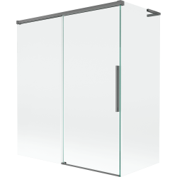 Mexen Rox L параван за вана, 2-крилен плъзгащ се, 140 + 70 x 150 см, прозрачен, оръжеен метал - 8C9L-140-070-95-00