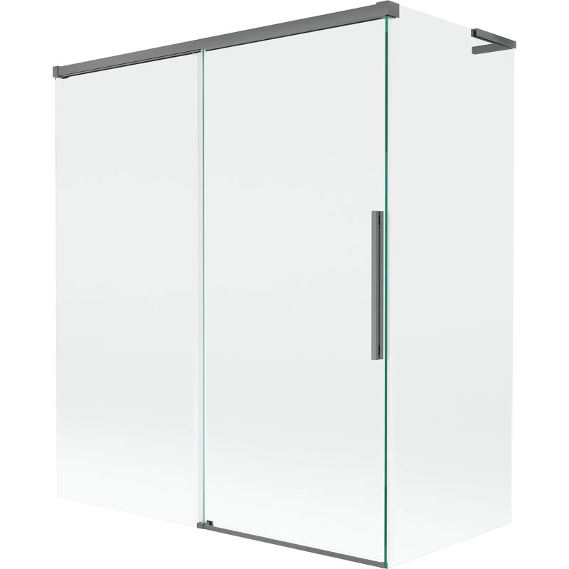 Mexen Rox L параван за вана, 2-крилен плъзгащ се, 140 + 70 x 150 см, прозрачен, оръжеен метал - 8C9L-140-070-95-00